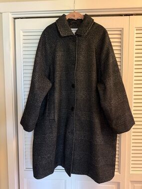 Dolman Sleeve Plaid Coat